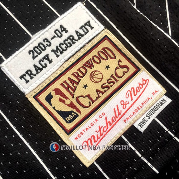 Maillot Orlando Magic Tracy McGrady No 1 Hardwood Classics Throwback Noir